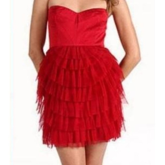 red tulle mini dress